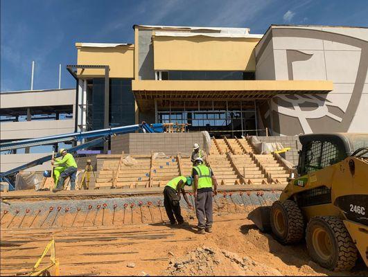 Concrete related products building a top golf location in Maryland