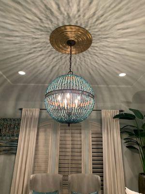 We love to install beautiful light fixtures.