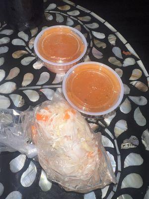 Slaw and sauce