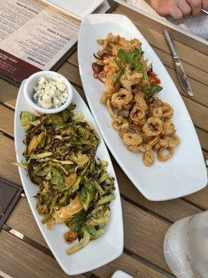 Buffalo brussel sprouts and calamari