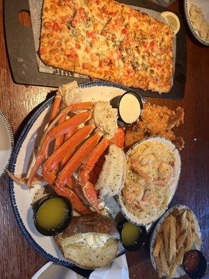 Lobster Flatbread,  Parrot Isle Jumbo Coconut Shrimp, Shrimp Linguini , Alfredo Snow Crab Legs ( Lb.), Maine Lobster Tail