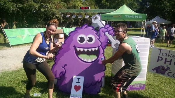 Fun with Comfy at the Warrior Wolf 5k in Raleigh