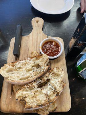 Ciabatta bread with sauce