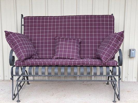 Outdoor cushion for metal glider