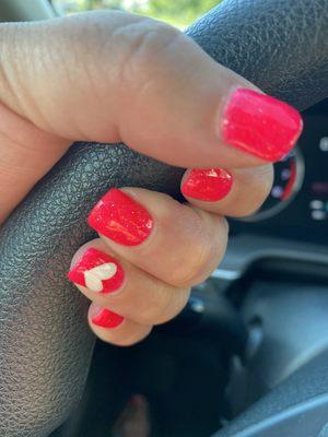 Vicky never disappoints! I love my nails! Summer hot! The heart is a touch of love for my brother who passed in September!  7-1-22