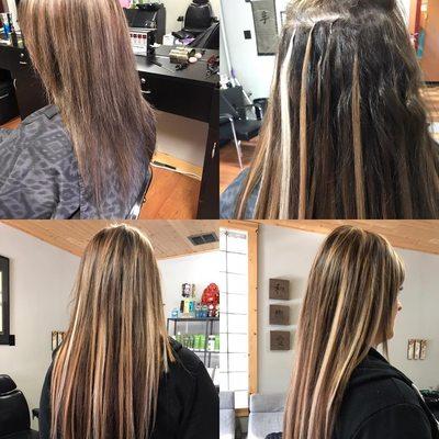 3 tone hair extensions  for length , & highlights