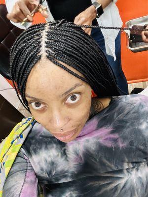 BOX BRAIDS , HAIR , CLIENT , INSIDE SALON .