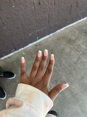 french tips made from t & t nails