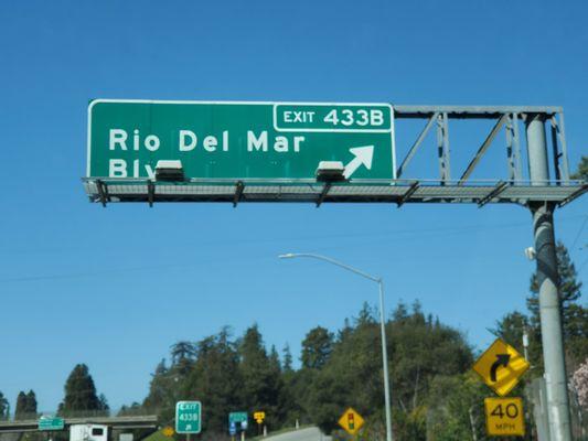 Off Rio Del Mar Exit towards the redwoods