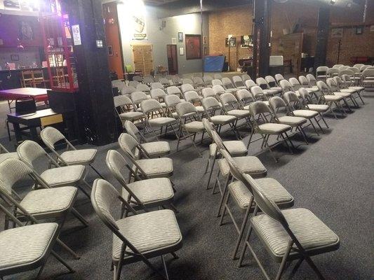 Chairs set up for Dungeon 101