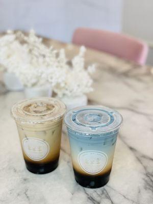 Vanilla Lavender Latte & Blue Island Latte ~