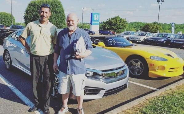 Congratulations to Mr. Solomon, on the purchase of his 2016 Honda Civic!