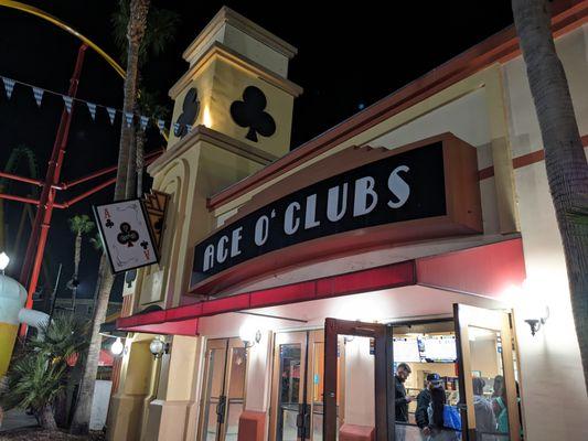 Outside of Ace O'Clubs on Fright Fest 2023.