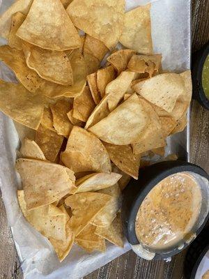 Melted Queso Dip and Chips