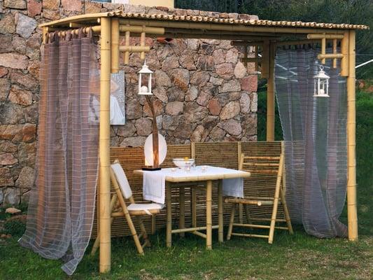 bamboo poles pergola