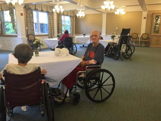 Getting ready for Bingo in the Dining Room area! :)