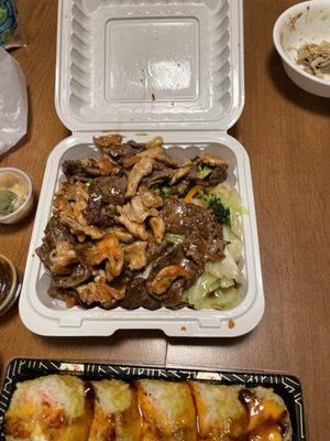 Beef and chicken teriyaki