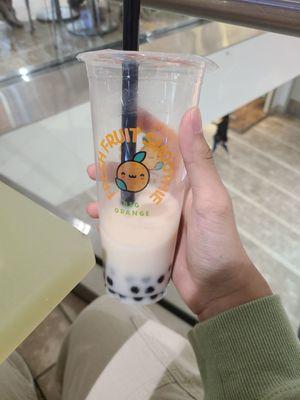 Vanilla boba tea large