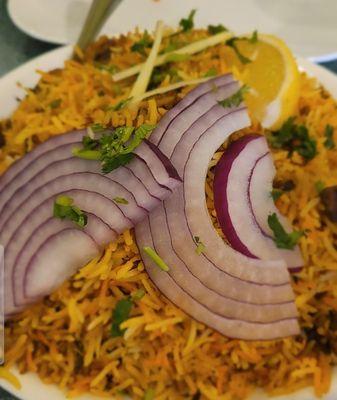 Hyderabadi Chicken Biryani.