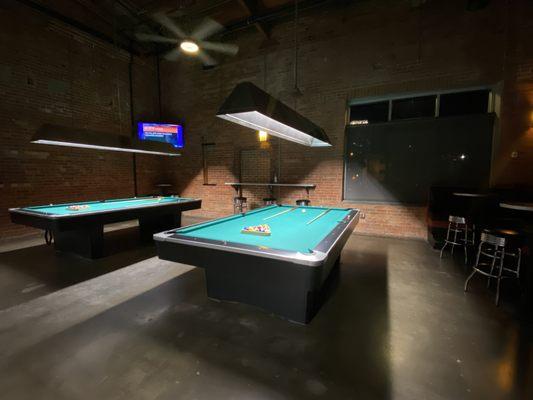 Two pool tables