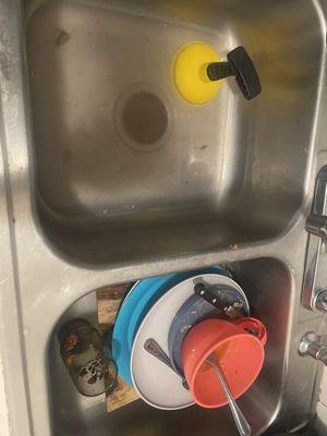 Sink was " repaired" but the pipes were never cleared . Drained my sink for 4 months via the toilet or tub