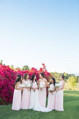 Bride and bridesmaids at Aliso Viejo Country Club