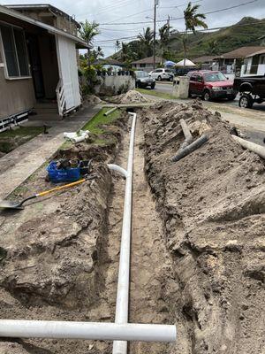 New piping for sore mainline around home.