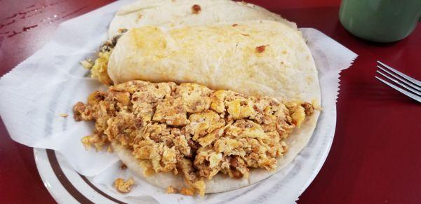 Chorizo and eggs.