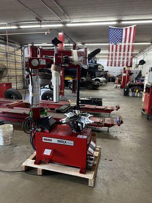 New tire machine going in at our Oak street location. We are ready to service all makes and models.