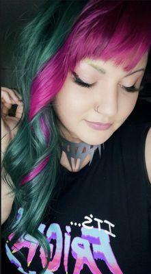 Green and pink hair from Corrina Rose!