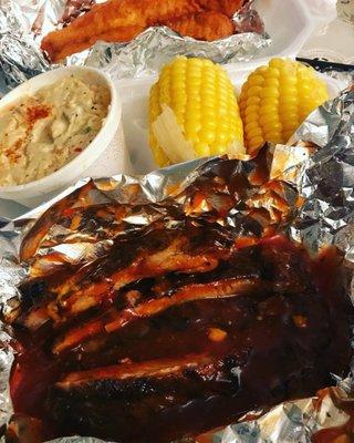 Great deal two ribs two sides with fish use Uber eats for food I have ordered again very good food