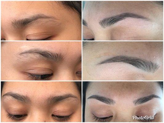 Before and after, these are my brows right after.. no makeup and no tinting.