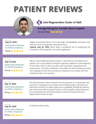 Patient Reviews of Provider Devon Duplain, PA-C