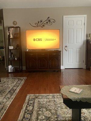 Our new 55" Samsung TV purchased from The Big Screen Store!