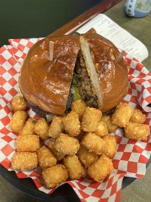 Crazy Burger with tots