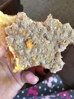 What's up with this meat patty?  Fucking disgusting? Wrong color, tasted like a sponge, and what are all those pock marks?  Ugh!