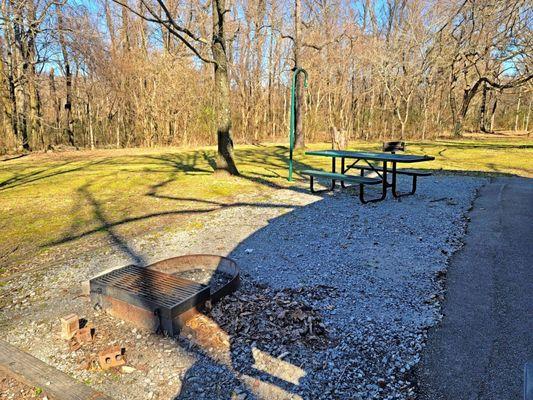 Well equipped sites with firepit, grill, picnic table, water, electric, and post!