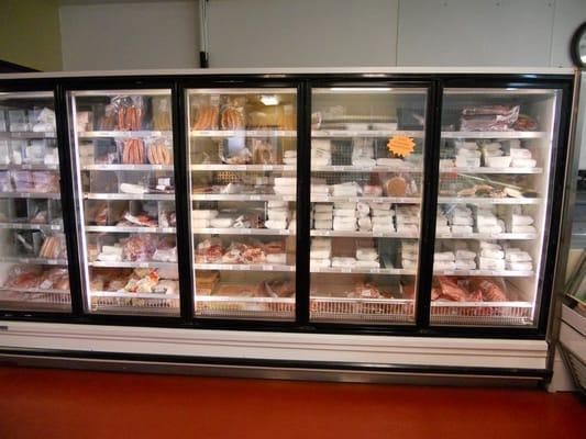 Freezer case of products for sale