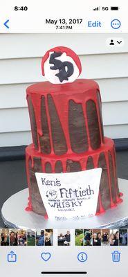 This was supposed to be a 50th birthday cake with a Buffalo Trace theme.