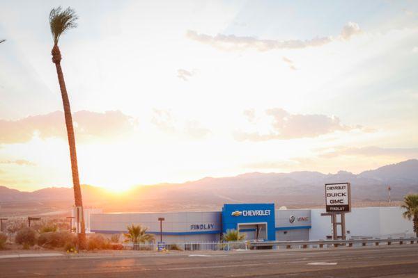 Arizona sunset behind our building from the parkway..