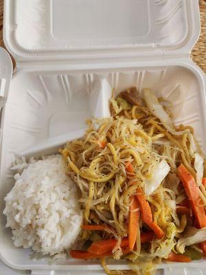 Pancit with steamed rice. 6/6/24