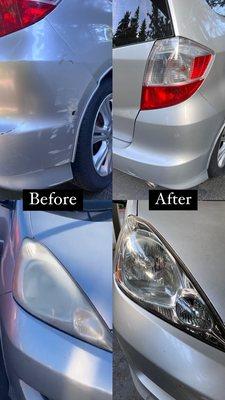 Back bumper and headlight restoration