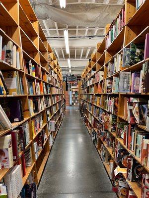 Among the book stacks