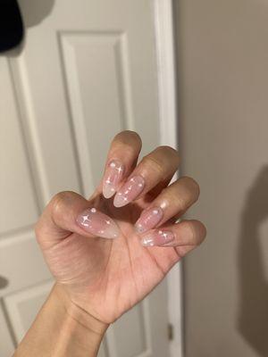 dip nails with tips and design by Jayden