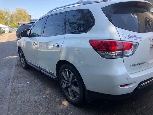 Left quarter panel after the repair is completed