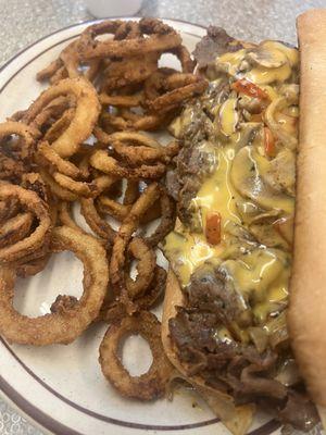 Philly Cheese Steak with onion Tanglers