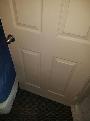 Bed was blocking bathroom door from closing