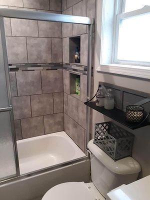 Bathroom remodeled tile shower