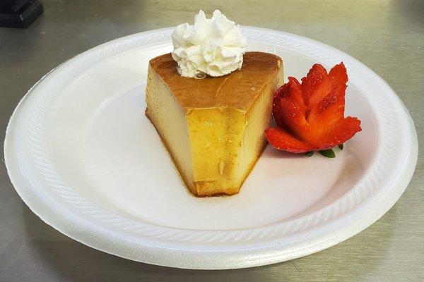 Fresh homemade vanilla flan