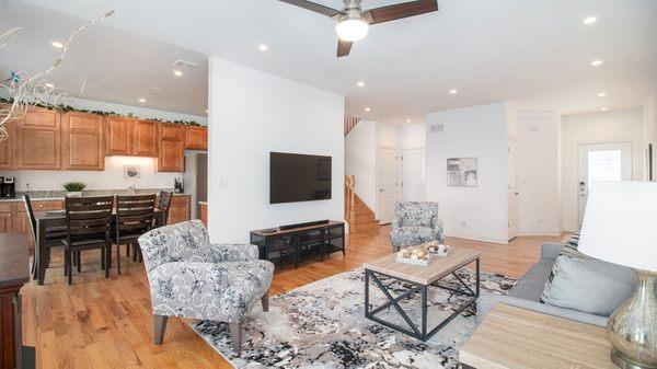 Rental Home in Elgin, Illinois- Living Room/ Kitchen